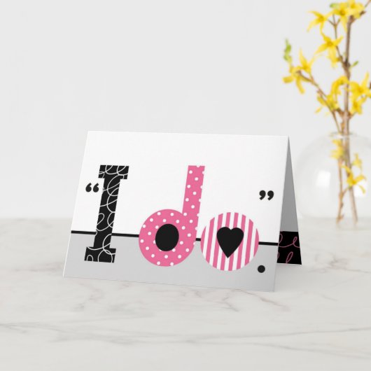 Pink Black Wedding Gefeliciteerd Kaart (Gele Bloem)