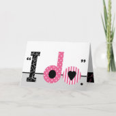 Pink Black Wedding Gefeliciteerd Kaart (Voorkant)