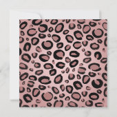 Pink & Black Whiskers WILD ONE 1st Birthday Party Kaart (Achterkant)