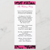Pink Black White Chandelier Scroll Wedding Program Programmakaart (Achterkant)
