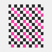 Pink Black White Checkered Pattern Design  Fleece Deken (Voorkant)