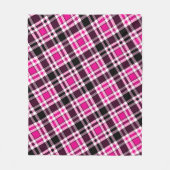 Pink Black White Flannel Tartan Pattern Design  Fleece Deken (Voorkant)