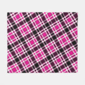 Pink Black White Flannel Tartan Pattern Design  Fleece Deken (Voorkant (Horizontaal))