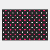 Pink, Black & White Fun Stripes & Polka Dots Inpakpapier Vel (Voorkant)