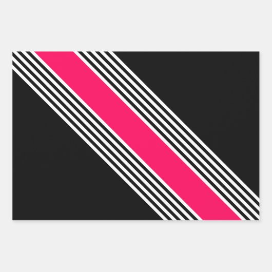 Pink, Black & White Inpakpapier Vel (Voorkant 3)