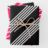 Pink, Black & White Inpakpapier Vel