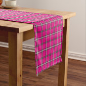 Pink Black White Plaid Bright Table Runner Korte Tafelloper (Voorbeeld)