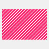 Pink, Black & White Striped Inpakpapier Vel (Voorkant 3)