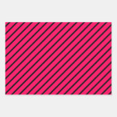 Pink, Black & White Striped Inpakpapier Vel (Voorkant)