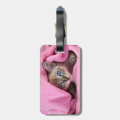 Pink Blankie Baby Siamese Cat Bagagelabel (Achterkant verticaal)