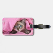 Pink Blankie Baby Siamese Cat Bagagelabel (Achterkant horizontaal)