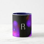 PINK BLAUW PAARSE ZWARTE FRACTABUBBELMONOGRAM MOK (Midden)