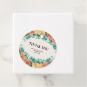 Pink Blauwgroen Gele Waterverf Floral Wedding Bedankjes Labels (In situ)