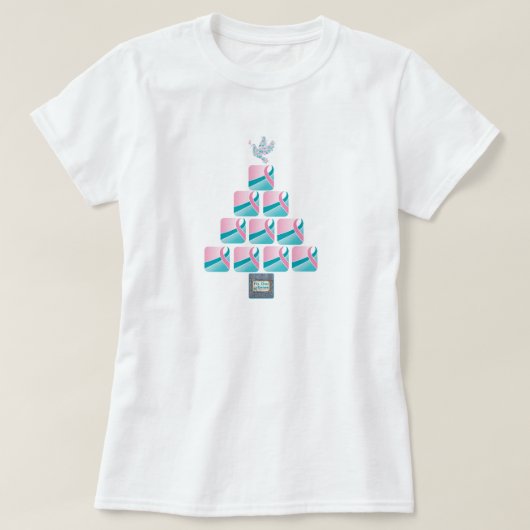 PINK & BLAUWGROEN kerstboom! T-shirt (Design voorkant)