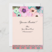 PINK BLAUWGROEN ROZEN EN VRIJGEZELLENFEEST VAN DE KAART (Achterkant)