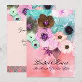 PINK BLAUWGROEN ROZEN EN VRIJGEZELLENFEEST VAN DE KAART (Voorkant / Achterkant)