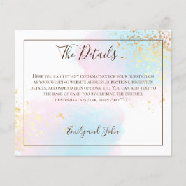 Pink Blauwgroen Waterverf Gold Weddenschap - Detai