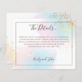 Pink Blauwgroen Waterverf Gold Weddenschap - Detai (Voorkant / Achterkant)