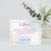 Pink Blauwgroen Waterverf Gold Weddenschap - Detai (Staand voorkant)