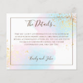 Pink Blauwgroen Waterverf Gold Weddenschap - Detai (Voorkant)