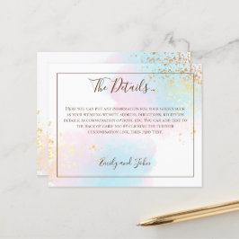 Pink Blauwgroen Waterverf Gold Weddenschap - Detai