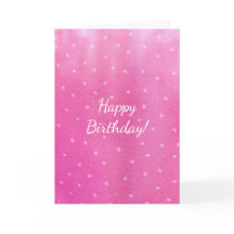 Pink Blends White Stars Happy Birthday Kaarten