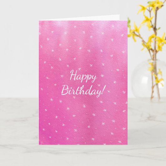 Pink Blends White Stars Happy Birthday Kaarten (Gele Bloem)