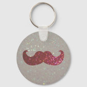 Pink Bling Mustache Sleutelhanger (Voorkant)