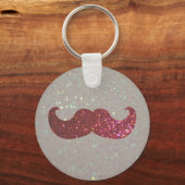 Pink Bling Mustache Sleutelhanger (Voorkant)
