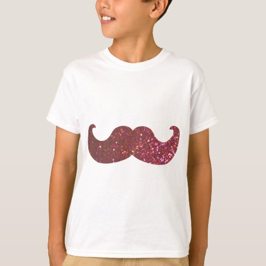 Pink Bling Mustache T-shirt (Voorkant)