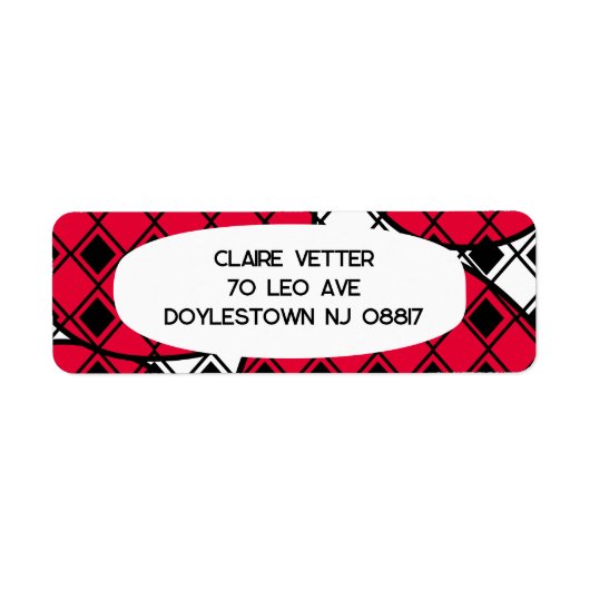 Pink Blob Harlequin Etiket (Voorkant)