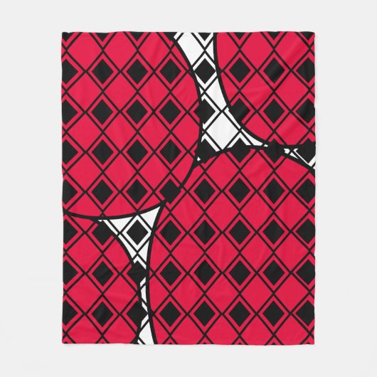 Pink Blob Harlequin Fleece Deken (Voorkant)