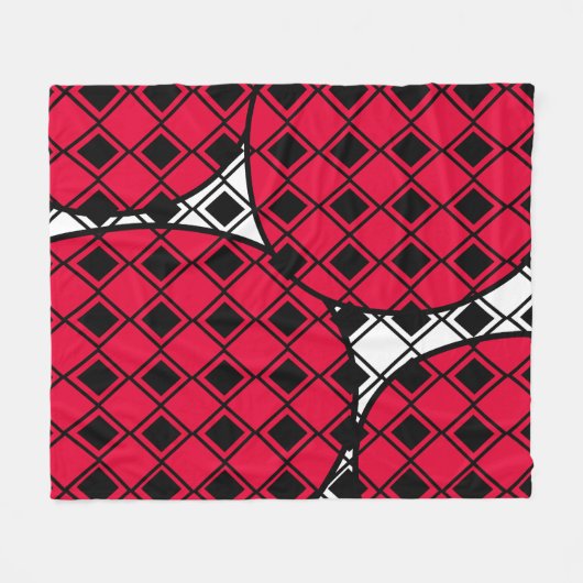 Pink Blob Harlequin Fleece Deken (Voorkant (Horizontaal))