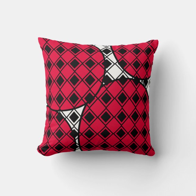 Pink Blob Harlequin Kussen (Voorkant)