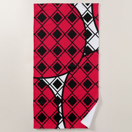 Pink Blob Harlequin Strandlaken (Voorkant)