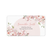 Pink Bloemenmeisje Baby shower Baby in Bloom Adres Etiket (Voorkant)