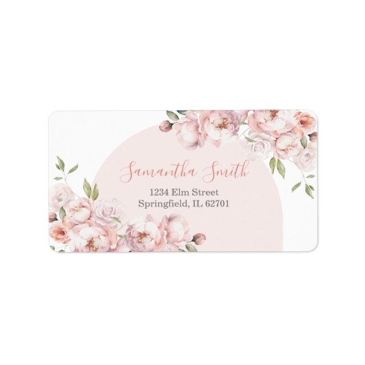 Pink Bloemenmeisje Baby shower Baby in Bloom Adres Etiket (Voorkant)