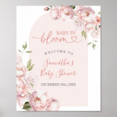 Pink Bloemenmeisje Baby shower Baby in Bloom Welko Poster (Voorkant)