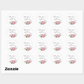 Pink Bloemenmeisje Birthday Favor Ronde Sticker (Vel)