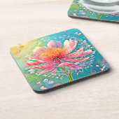 Pink Bloom Butterfly Dream Bier Onderzetter (Linkerzijde)