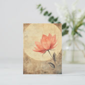 Pink Bloom & Moonlit Serenity Briefkaart (Staand voorkant)