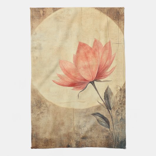 Pink Bloom & Moonlit Serenity Theedoek (Verticaal)