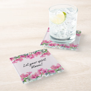 Pink Bloom Spirit Onderzetter Glazen Onderzetter