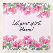 Pink Bloom Spirit Onderzetter Glazen Onderzetter (Voorkant)