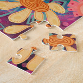 Pink Bloom Trendy Heart Floral Inspirivity Legpuzzel (Zijkant)