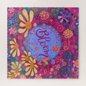Pink Bloom Trendy Heart Floral Inspirivity Legpuzzel (Horizontaal)