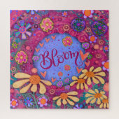 Pink Bloom Trendy Heart Floral Inspirivity Legpuzzel (Verticaal)