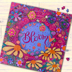 Pink Bloom Trendy Heart Floral Inspirivity Legpuzzel