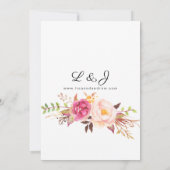 Pink Blooming Blush Floral Wedding Kaart (Achterkant)