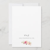 Pink Blooming Blush Floral Wedding V3 Kaart (Achterkant)